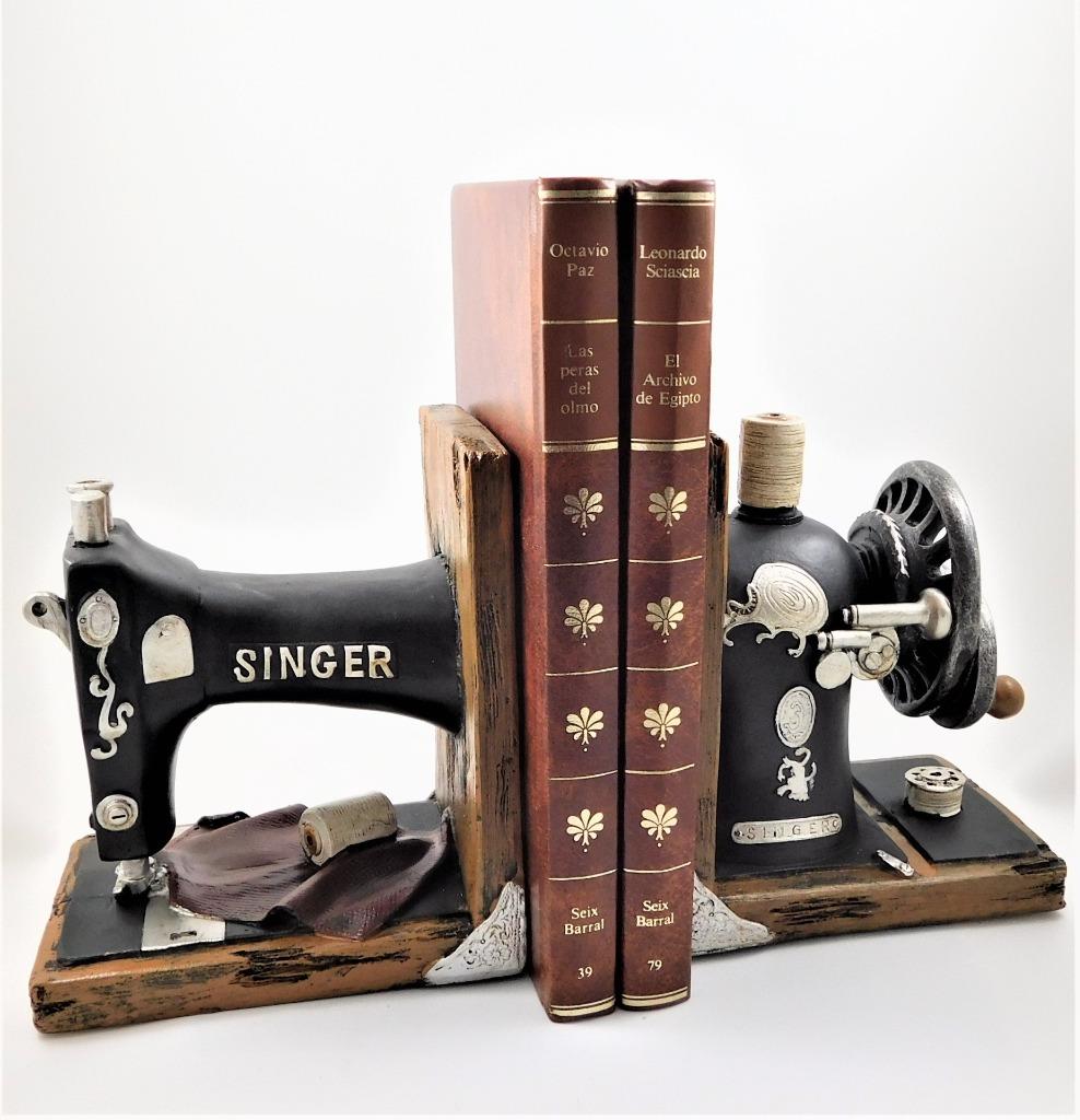 Vintage Singer Sewing Machine Bookends Shelf Tidy Statue Figurine Book
