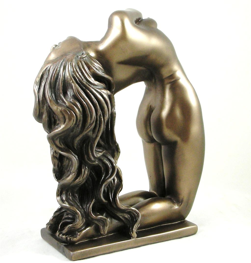nude female figurine erotic art nouveau bronzed na