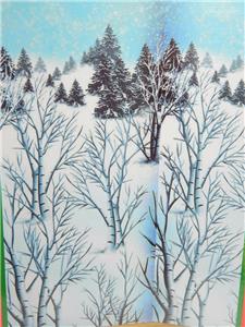 Scene Setter White Aspen Trees Pine Snow Forest Winter Xmas