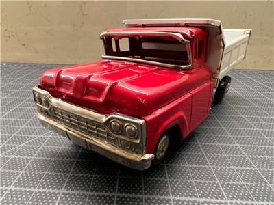 Vintage 1960's TIN FRICTION powered toy DUMP TRUCK Japan