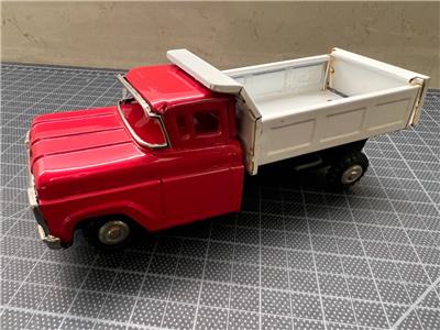 Vintage 1960's TIN FRICTION powered toy DUMP TRUCK Japan