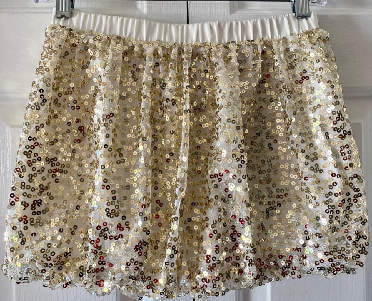 Cherokee Girls Gold Copper Sequin Bubble Hem Party Holiday Skirt XS 4/5 L1 0/12 - Picture 14 of 14