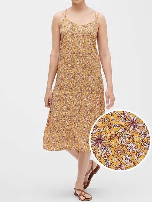 NEW NWT Womens GAP Double Strap Print Midi Dress Casual Party Dress $59 *E2 - Picture 7 of 8