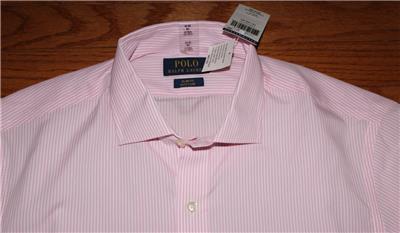 Ralph Lauren Polo Mens Slim Fit Stretch Cotton Pony Logo Spread Collar Shirt New