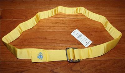 NWT Brooks Brothers Double D-Ring Ribbon Belt Red Golden Fleece Logo Grosgrain