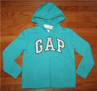 New Nwt Girls Gap Logo Hoodie Full Zipper Hooded Sweatshirt Glitter Sequin Logo Ebay