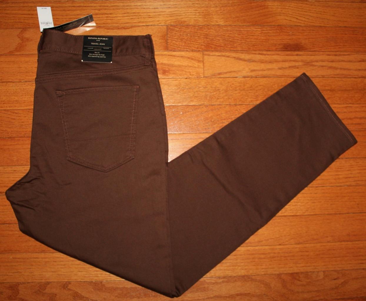 Mens BANANA REPUBLIC TRAVEL JEANS Stretch Cotton Slim Fit 5-Pocket Pants 3 COLOR