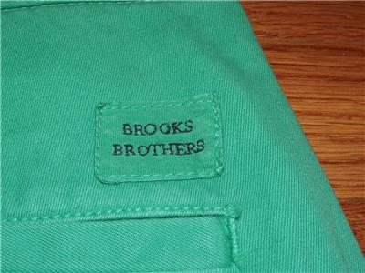 NWT Mens Brooks Brothers Flat Front Clark Fit Garment-Dyed Chinos Green *V6