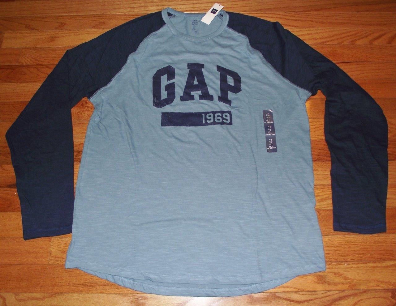 NEW NWT Mens GAP Long Sleeve Baseball Style Slub T-Shirt $29 ALL Color ...