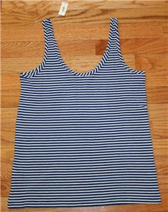 NEW NWT Womens GAP GapBody Tank Top Blue White Striped Lounge Modal Blend *K8