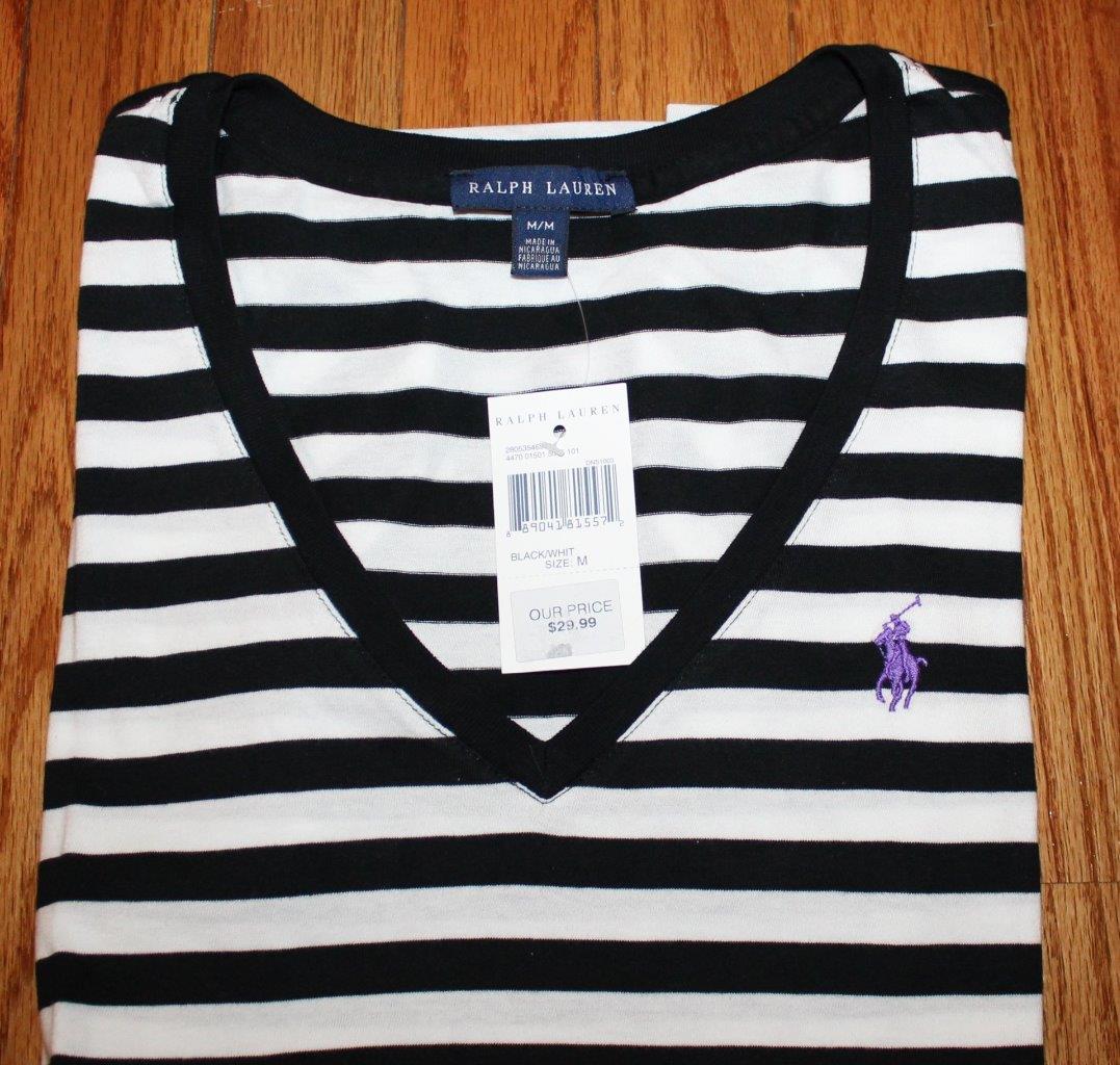 ARESHION Womens V-Neck Striped Casual Short Sleeve T-Shirt Blouse Tees Tops
