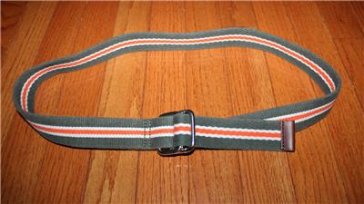 NWT Brooks Brothers Canvas D-Ring Olive Green Cotton Belt Leather Tipped *N7
