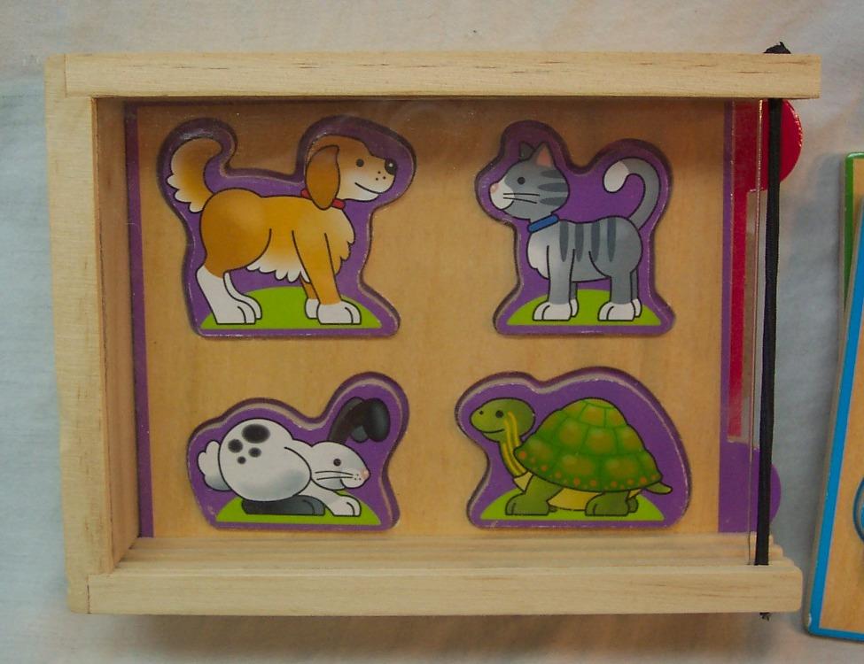 Melissa & Doug 4 MINI WOODEN PUZZLES Puzzle Pack SET Animal ZOO