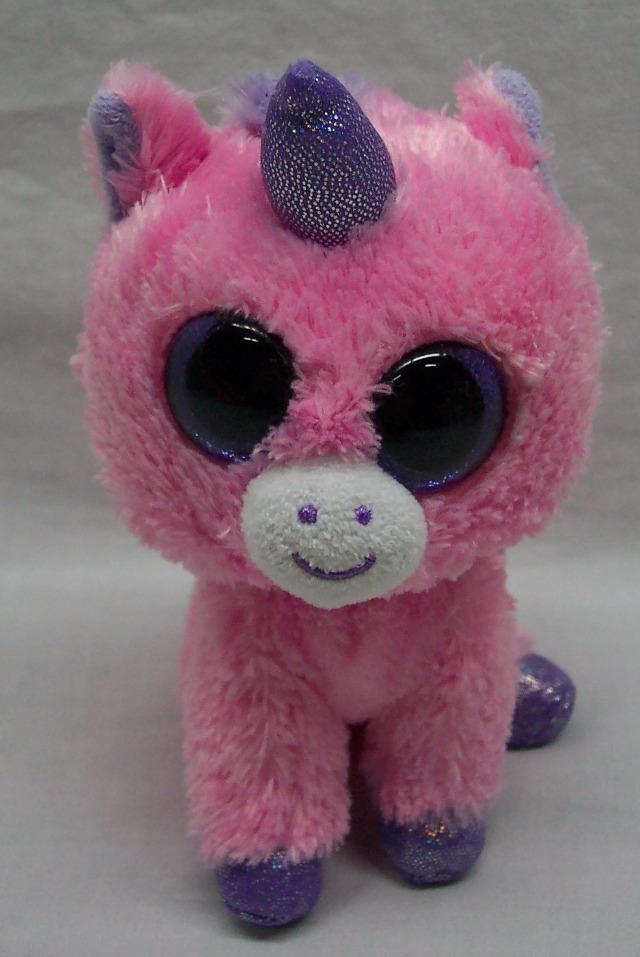 TY Beanie Boos BIG EYE MAGIC PURPLE & PINK UNICORN 6