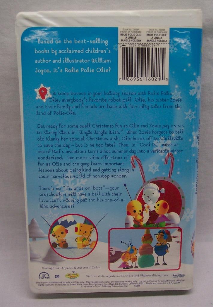 Walt Disney ROLIE POLIE OLIE A Jingle Jangle Holiday Christmas VHS ...