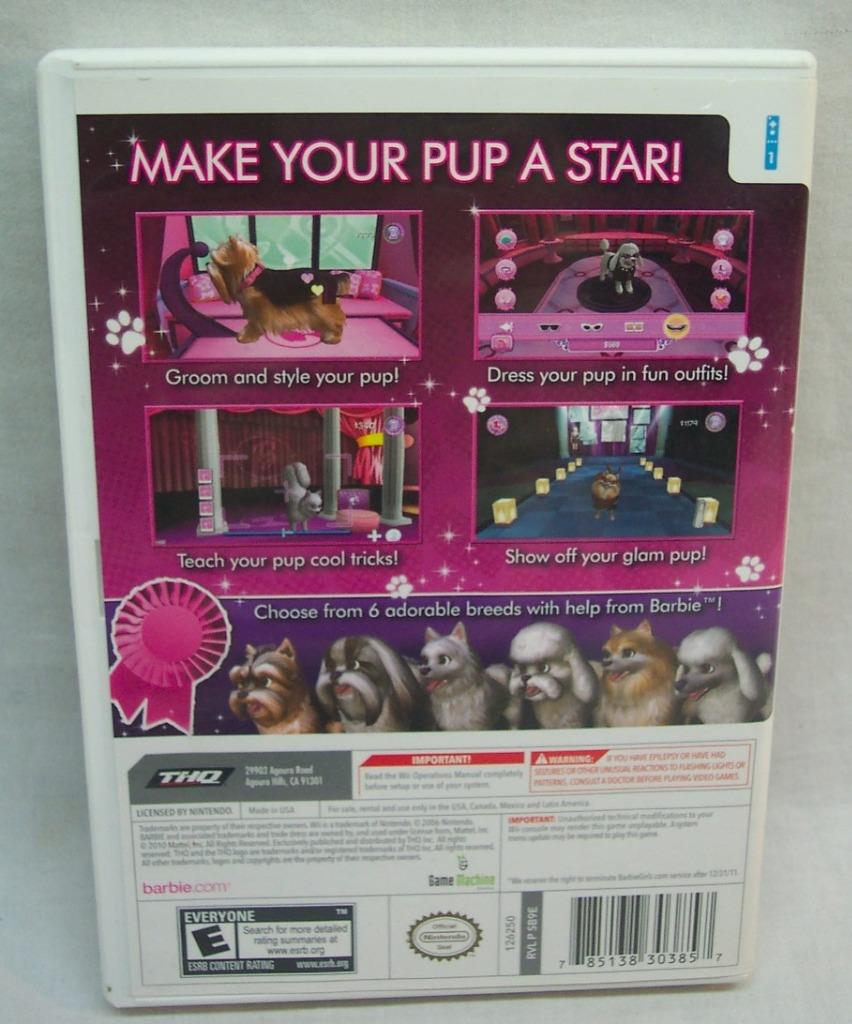 Barbie: GROOM AND GLAM PUPS Nintendo Wii Game 2010 785138303857| eBay