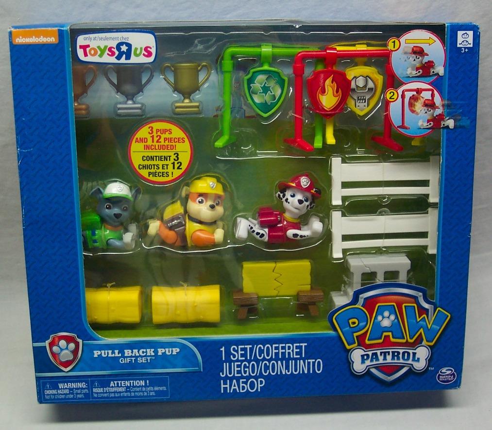 Nickelodeon Paw Patrol Pull Back Pup Gift Set Marshall Rubble and Rocky NEW!
