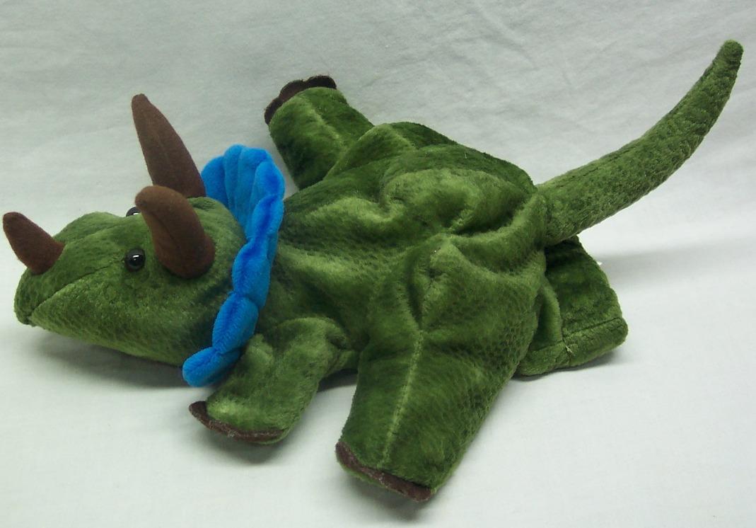 green triceratops stuffed animal