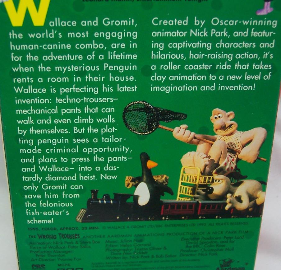 Wallace And Gromit The Wrong Trousers Subtitles Aardman Animations WALLACE & GROMIT The Wrong Trousers VHS VIDEO 1995