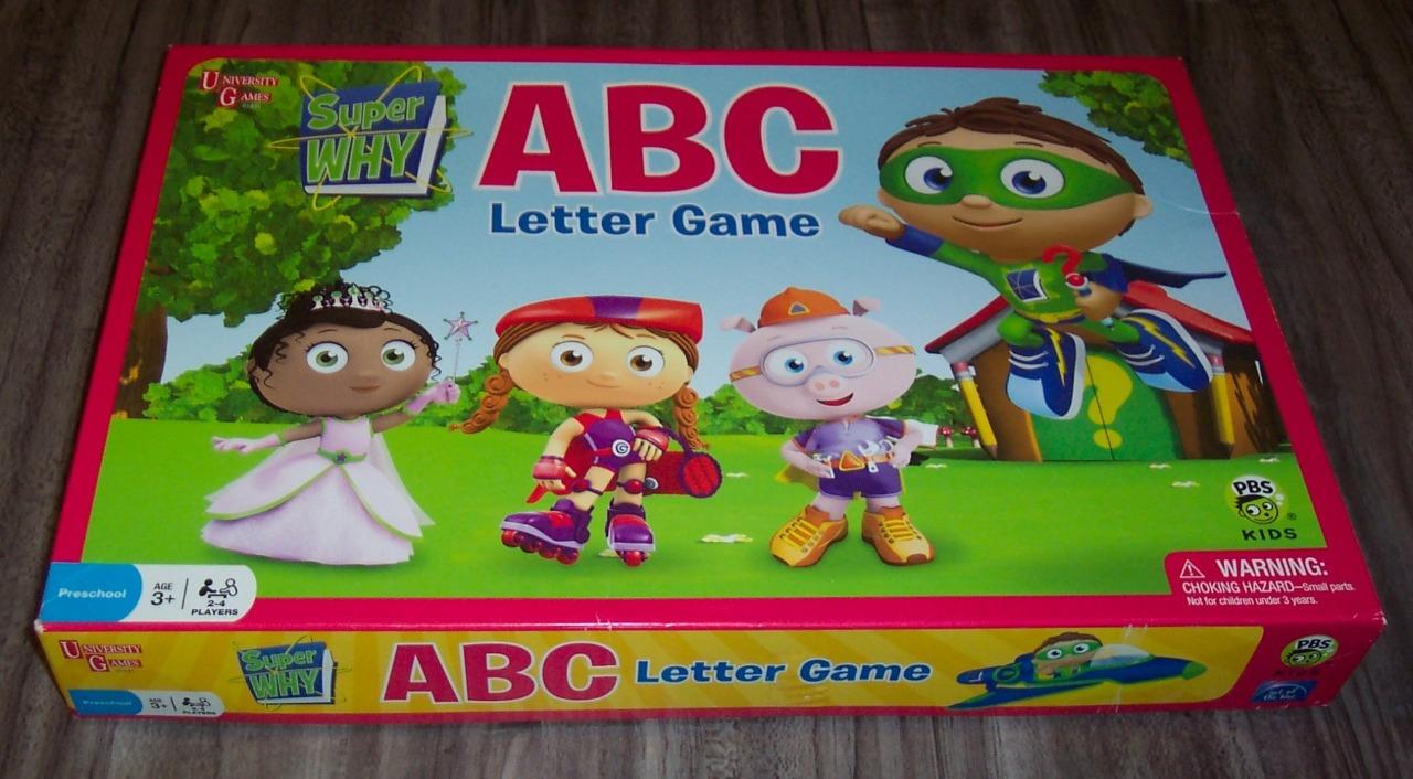 SUPER WHY ABC LETTER PBS Kids Board Game COMPLETE University Games