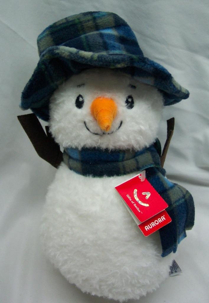 Aurora CUTE SOFT BUNDLED UP SNOWMAN 10" Plush STUFFED ANIMAL TOY NEW