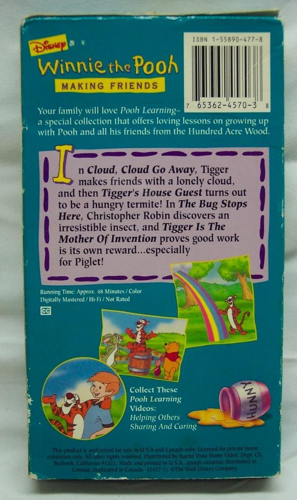 Vintage WINNIE THE POOH MAKING FRIENDS VHS VIDEO WALT DISNEY