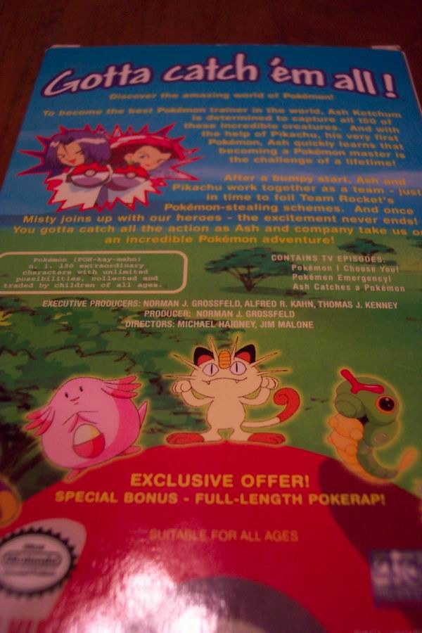 Pokemon I Choose You Pikachu Vhs Video Pikachu 75 Minutes 1998