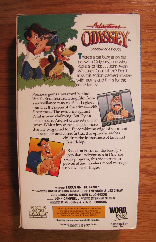 Focus on the Family Adventures in Odyssey SHADOW OF A DOUBT VHS VIDEO ...