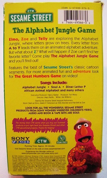 Sesame Street The Alphabet Jungle Game Vhs Video On Popscreen