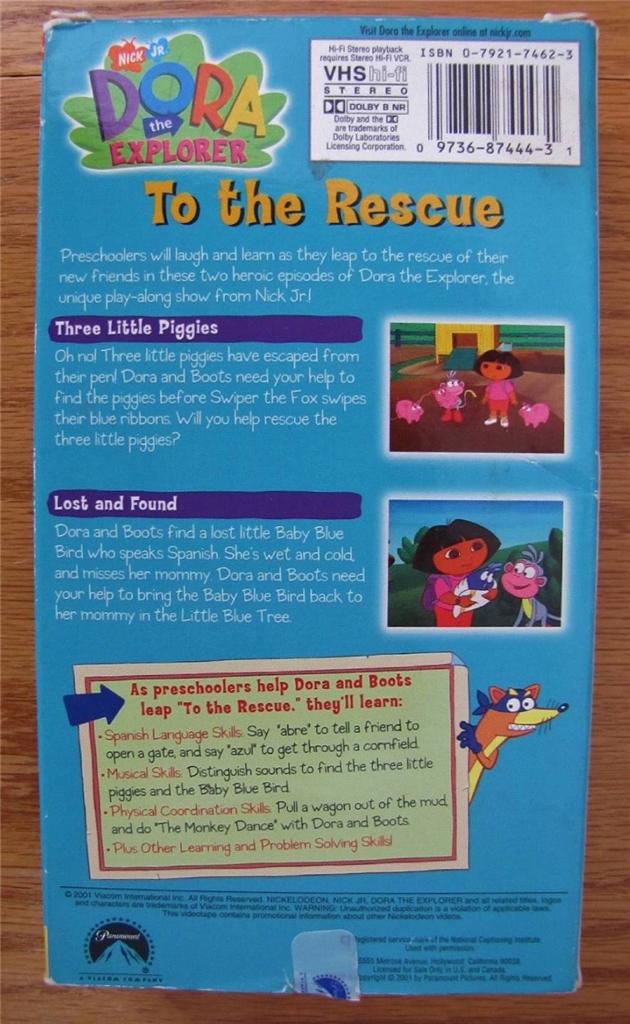 Nick Jr Dora The Explorer to The Rescue VHS Video | eBay