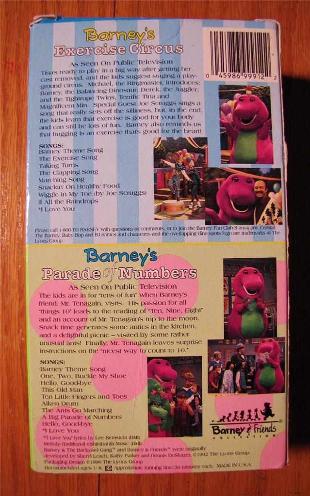 Barney 039 s Exercise Circus and Parade of Numbers 2 VHS Videos Set | eBay