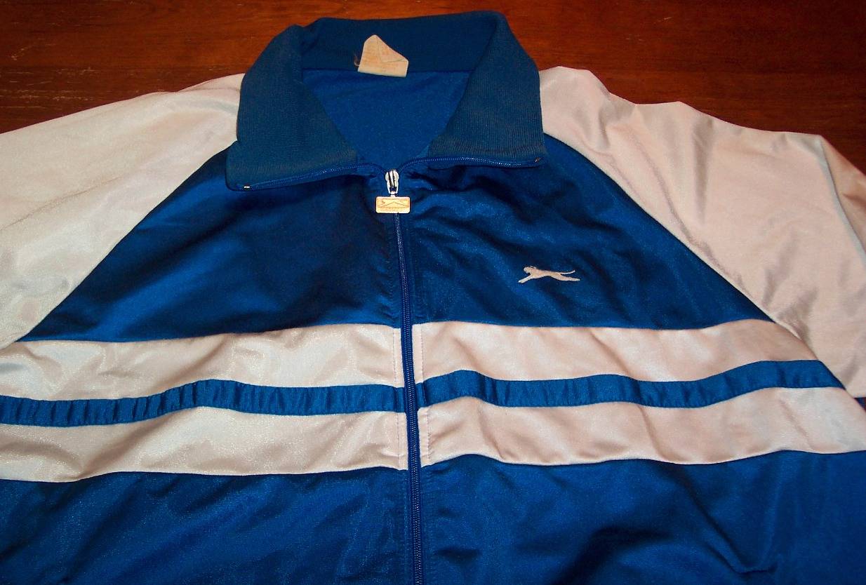 VINTAGE SLAZENGER Zipper Down GOLF TRACK JACKET 2XL XXL BLUE