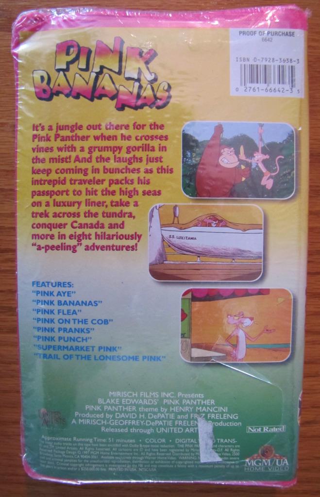 THE PINK PANTHER Cartoon Collection PINK BANANAS VHS VIDEO MOVIE NEW