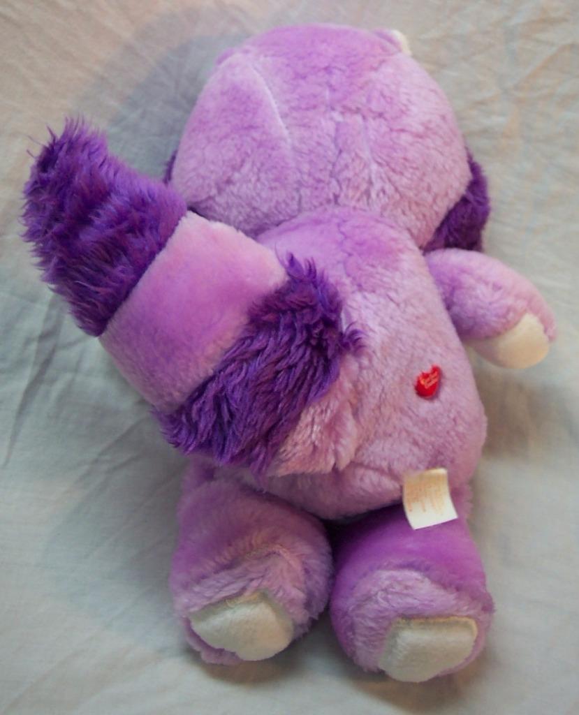 VINTAGE Care Bears Cousins PURPLE BRIGHT HEART RACCOON 12" Plush