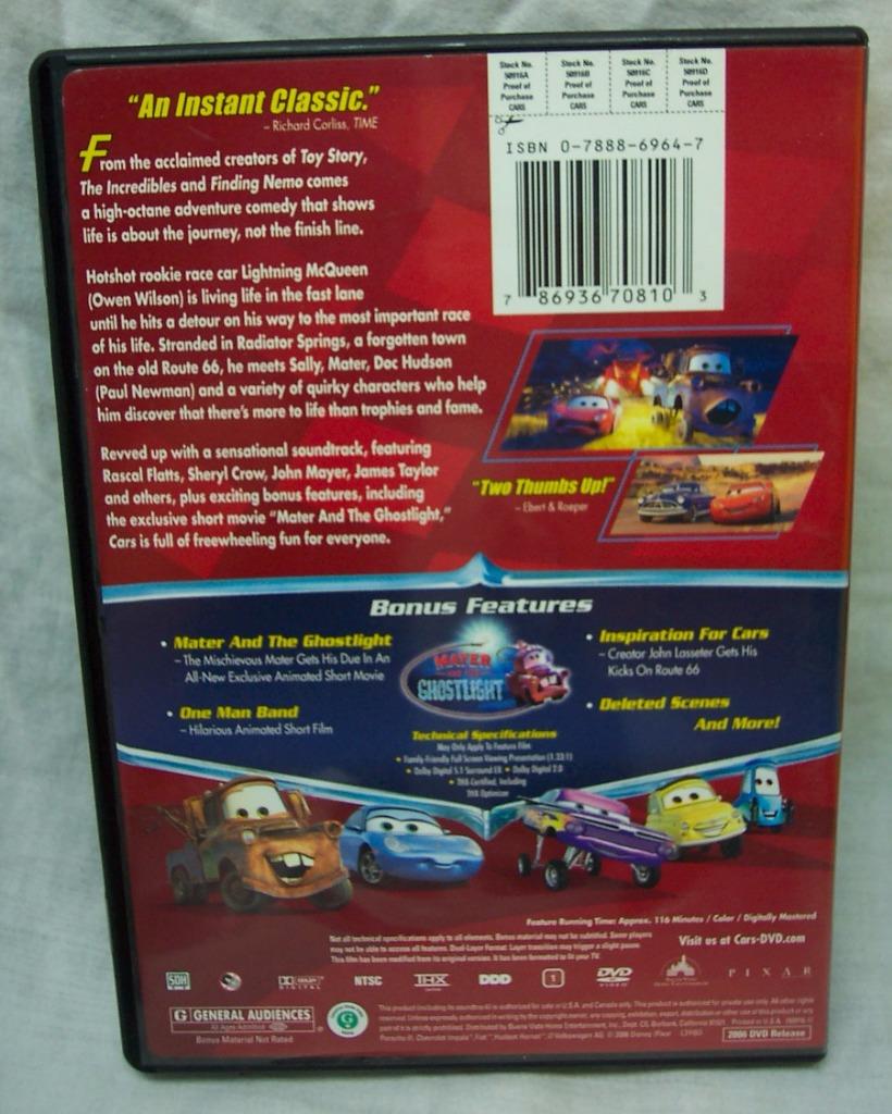 dvd disney cars