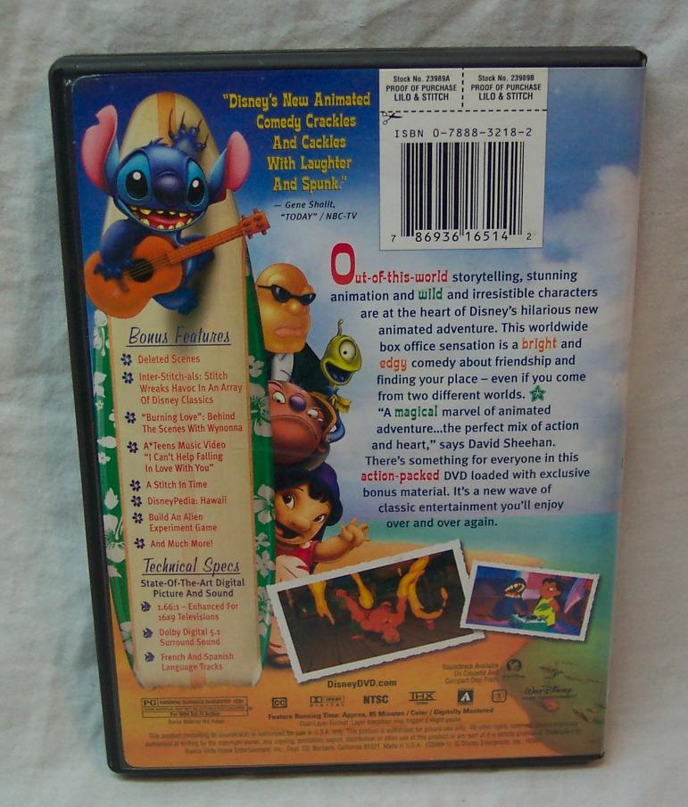 Walt Disney LILO & STITCH DVD 2002 786936165142 | eBay