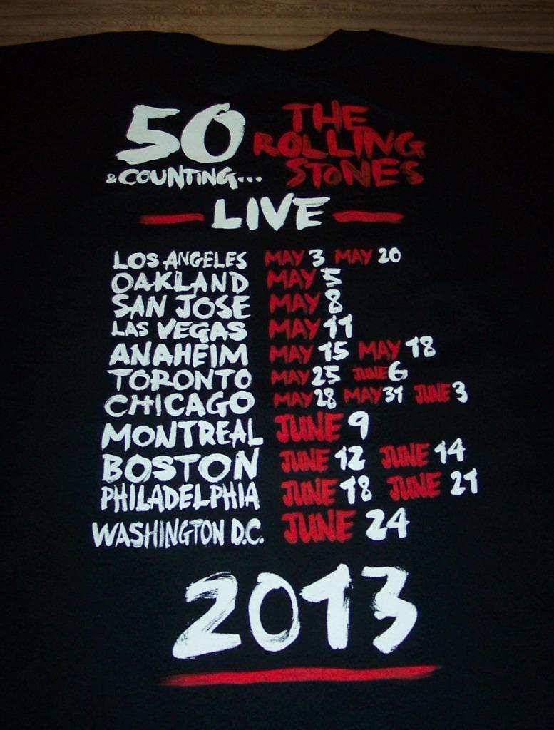 THE ROLLING STONES GORILLA LIVE 2013 TOUR T-Shirt SMALL NEW 50th