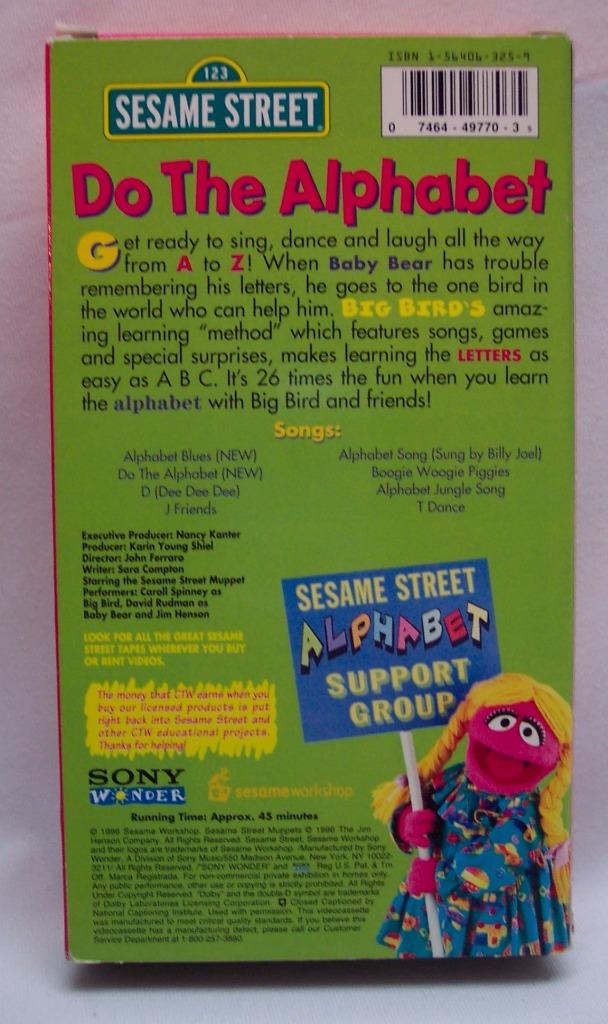 Ethan Sesame Street Do The Alphabet Vhs