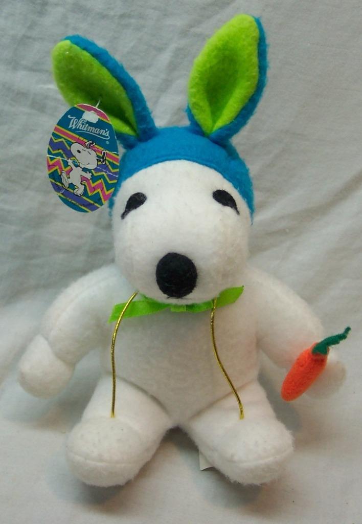 Peanuts EASTER SNOOPY W/ BLUE BUNNY EARS & CARROT 8" Plush Stuffed Animal TOY 76740073291 | eBay