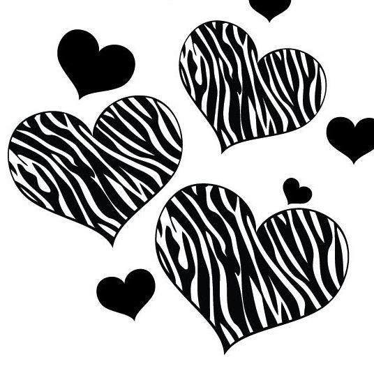 zebra print heart coloring pages - photo #14