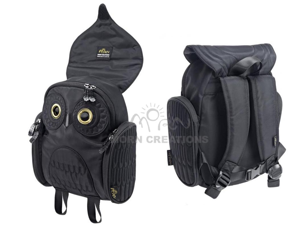信頼への信頼 Owl KIDS SMALL BLACK 3D backpack MORN CREATIONS bag INFANT バッグ