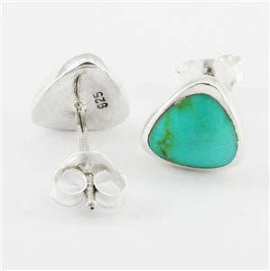 Front & back photo of our 'Turquoise Triangle Posts' showing the '925' Hallmark