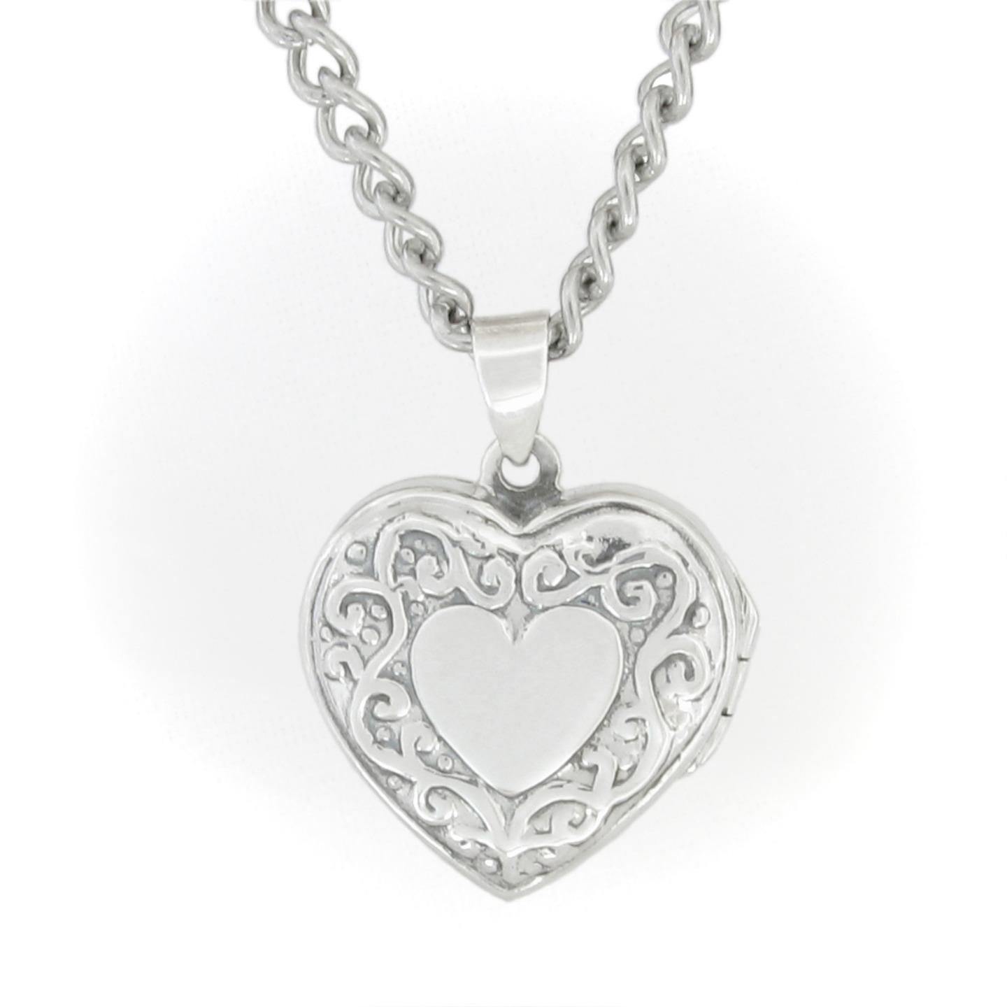 Victorian style Heart Locket in Sterling Silver; your choice of CHAINS! - Picture 17 of 29