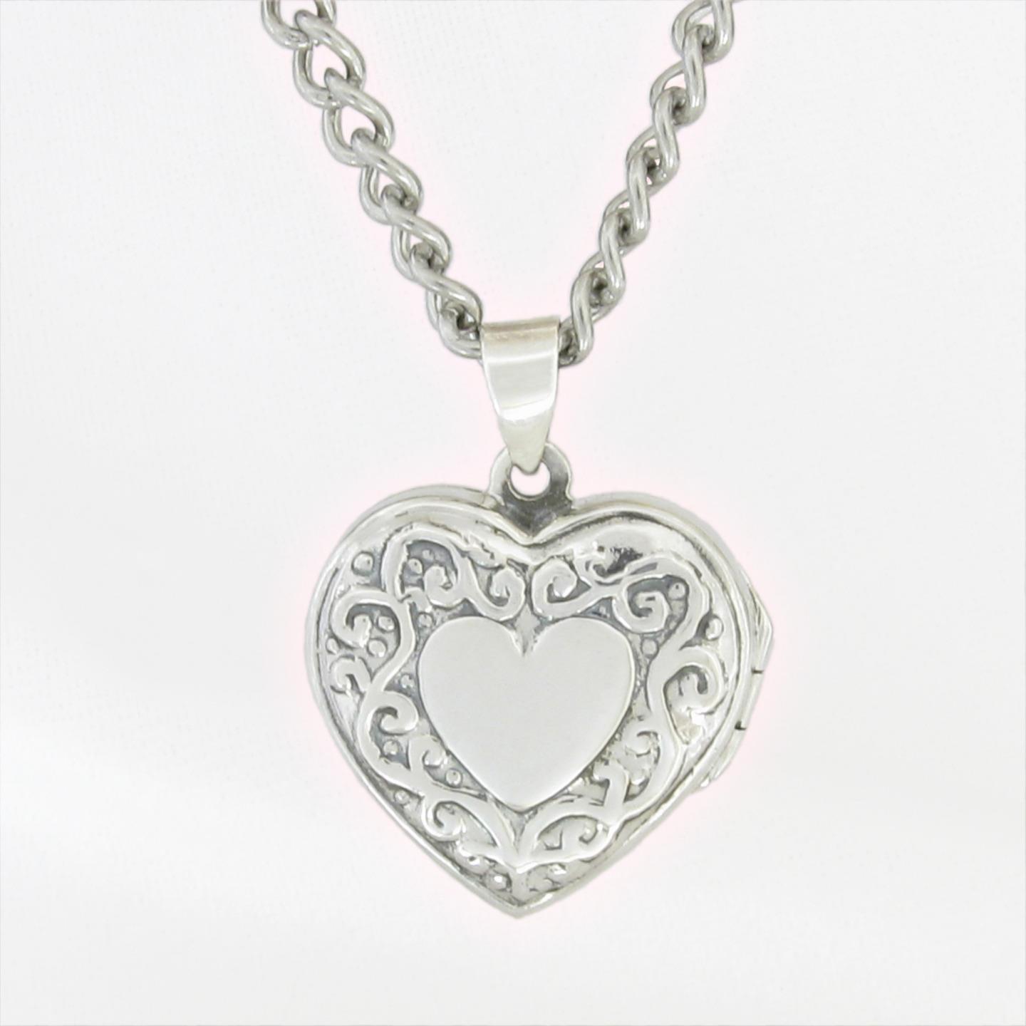 Victorian style Heart Locket in Sterling Silver; your choice of CHAINS! - Picture 16 of 29