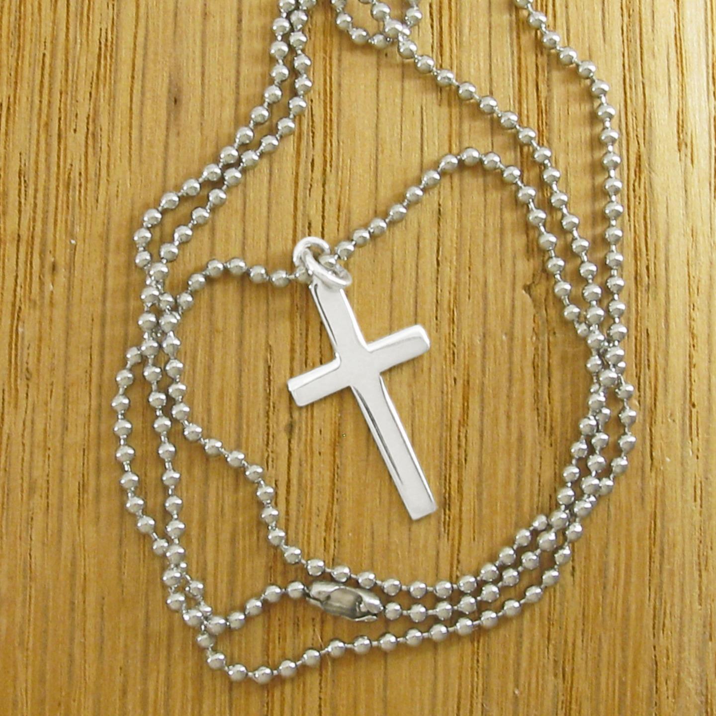 Colgante Cruz BÁSICO - Plata de Ley '925' - ¡ELECCIÓN DE CADENA! - Imagen 9 de 15