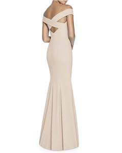 off the shoulder crossback gown dessy collection