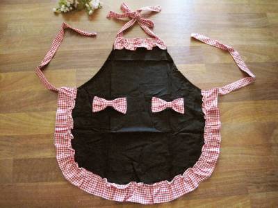 Beautiful Red Gingham Butterfly Bow Two Pocket Black