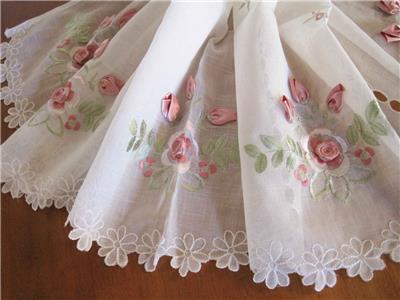 Again Pretty Pink 3d Rose Embroidery Cutwork Floral