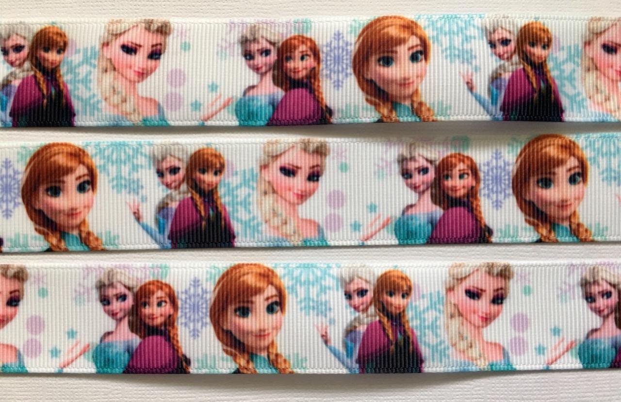 BB Ribbon FROZEN ELSA & ANNA 2m grosgrain 1" 25mm choice of design - Picture 2 of 4