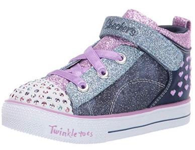 SKECHERS ECSTATIX WUNDERSPARK 80429 Girl/'s Toddler Silver//Pink Sneaker Shoes New